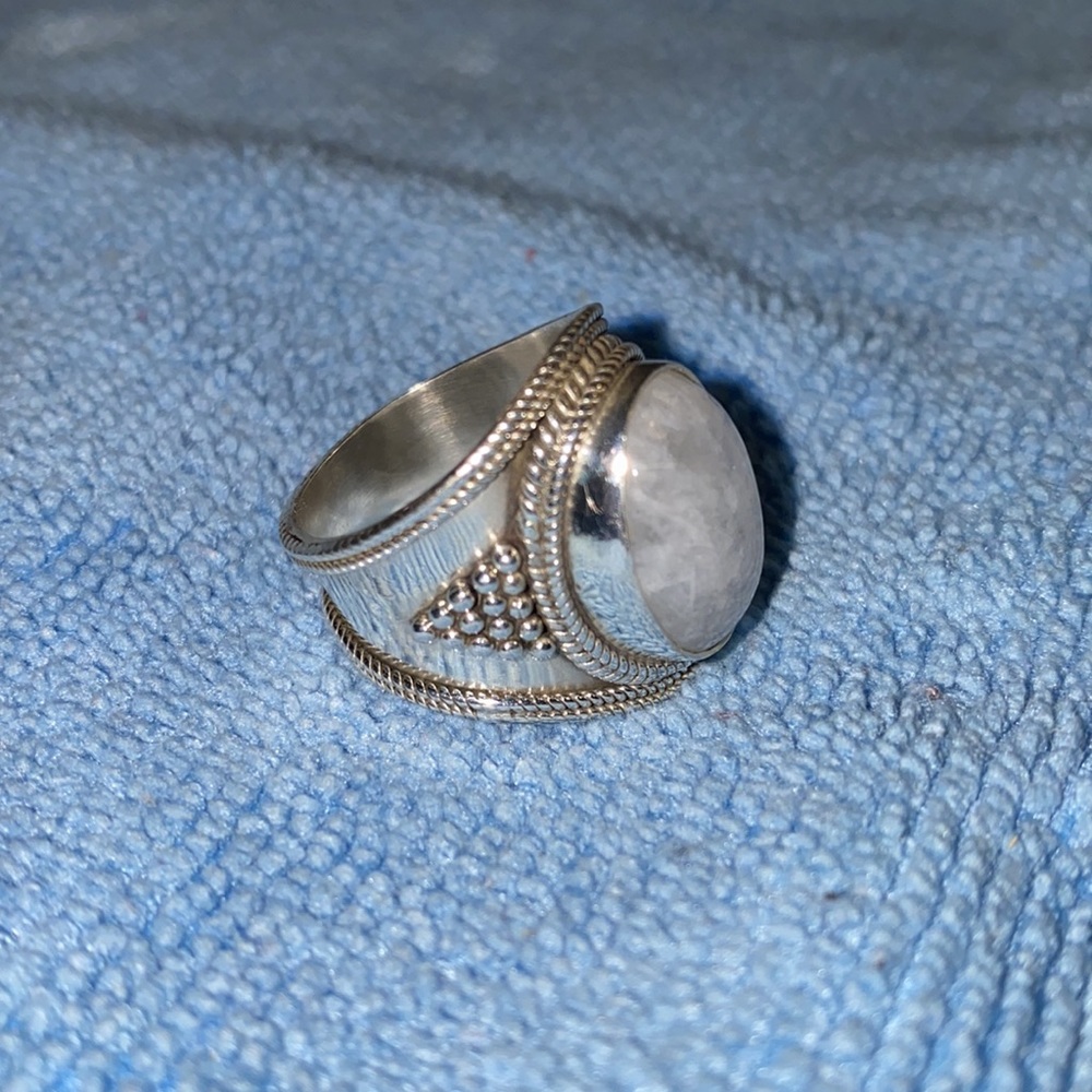 Stunning 925 Solid Sterling Silver Rainbow Moonst… - image 4